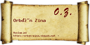Orbán Zina névjegykártya