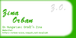 zina orban business card